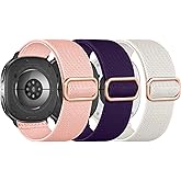 BandRain 3 Pack Elastic Bands Compatible with Galaxy Watch 8 Band 40mm 44mm/Samsung Galaxy Watch 8 Classic 46mm, Stretchy Nylon Solo Loop Sport Strap Wristband for Samsung Watch 8 Band Women Men