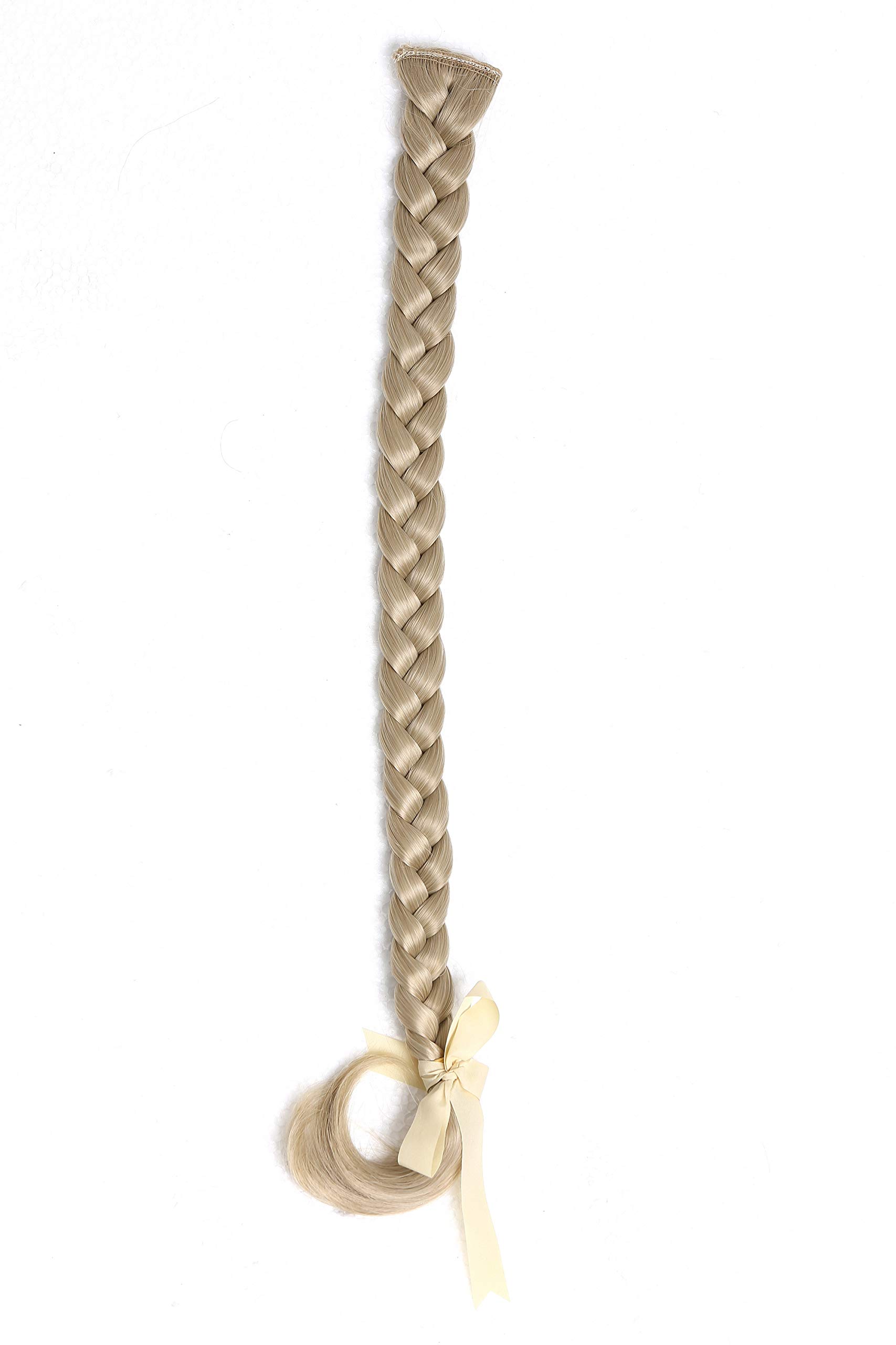 WIG ME UP - SA101-22 Braided Plait Hairpiece plaited Clip-in Hair Extension 20cm long light blonde