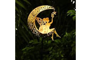 ZKLiLi Solar Lights Garden Decorations,Moon Fairy Light,Solar Statues Outdoor Decor,Warm LED Light for Pathway Lawn Patio Courtyard Gifts for Mom Grandma Women