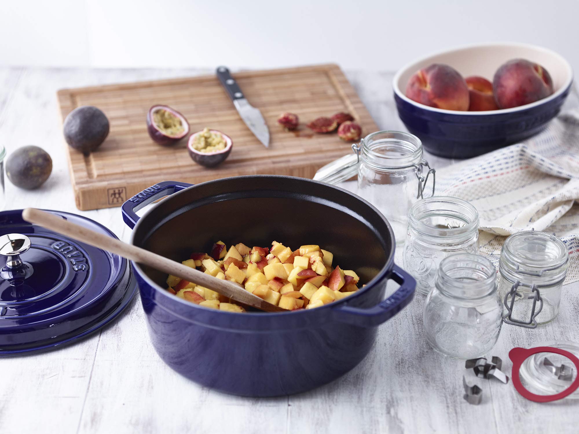Staub Cast Iron 4-qt Round Cocotte - Dark Blue, Made in France