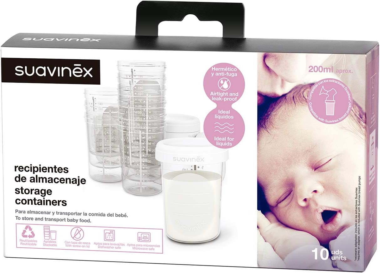 Set of 10 Clear and White Storage Jars. Suavinex, Transparent/White - Image 4