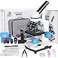 HSL Microscope for Kids,40X-2000X monocular Microscopes for Adults Students Beginner with LAD Set,Dual LED Phone Adapter Powerful Biological Microscopes for School Boys Girls Home Education Laboratory