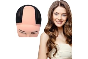 XIUSHUMYI Lace Wig Grip Band Caps Built in Velvet Adjustable Wig Grip Cap For Glueless And Part for Seamless Transition,2 in 1 Grip Band Non Slip Wig Cap for Lace Wigs (Black)