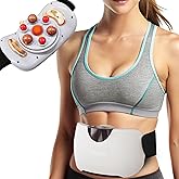 Abdominal Massager - Electric Stomach Tummy Anti Cellulite Remover Machine for Flat Belly - Real Bian Stone Kneading Heat Relief for Period Cramps Men Women Body Sculpting