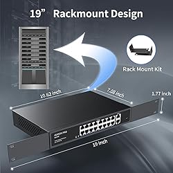 16 Port Gigabit PoE Switch,AUMOX PRO SG518P 18