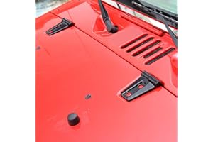 JECAR 2PCS Hood Hinge Cover Trim Accessories for Jeep Wrangler JK & Unlimited 2007-2018 (Black)