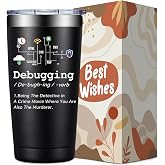 SpenMeta Computer Science Gifts - Programmers Gifts Tumbler Cup 20oz | Software Engineer Gifts - Birthday, Christmas Gift for Computer Geeks, Coders - 20oz Debugging Definition Tumbler Cup