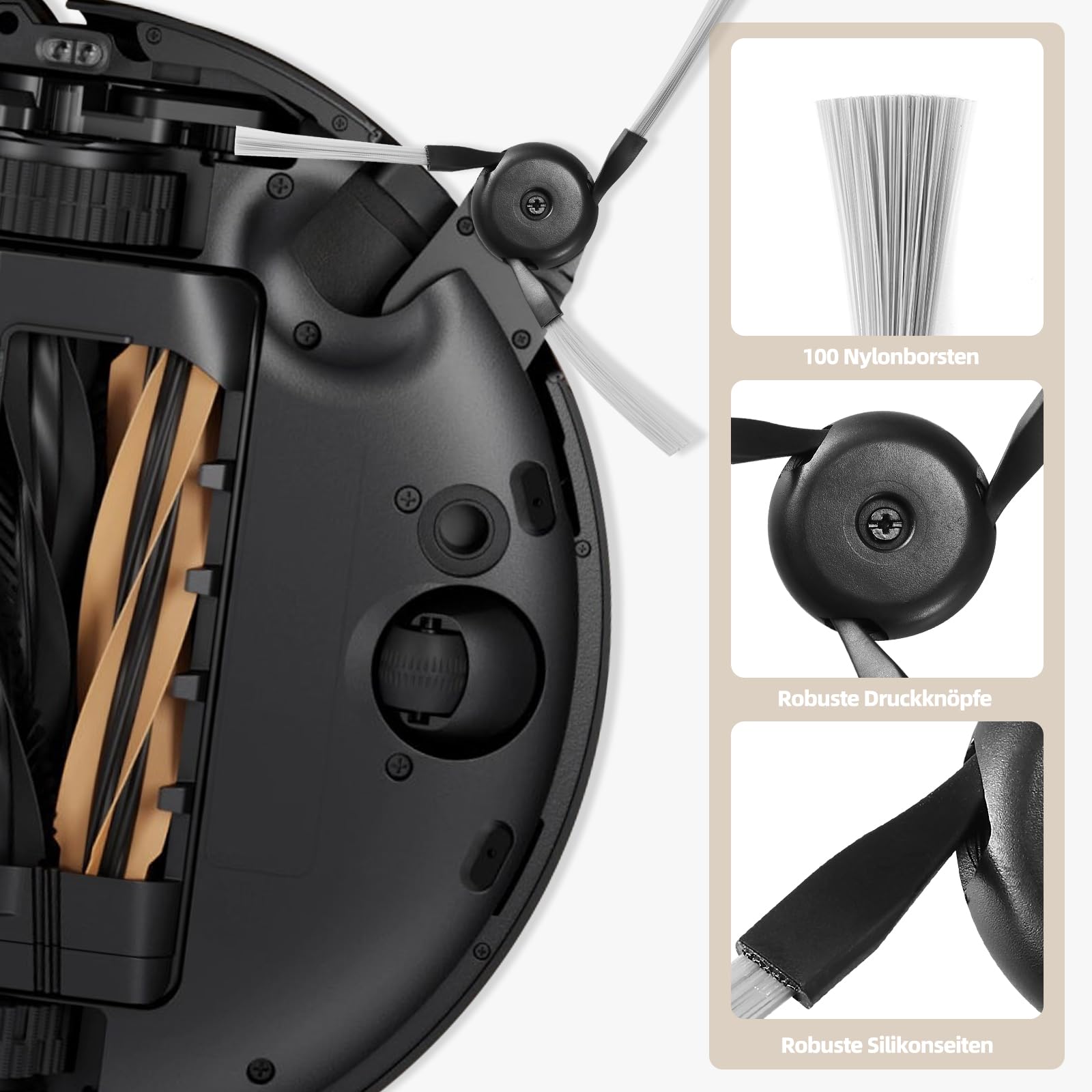 26 Stück Zubehör für Dreame X50 Ultra Complete / L40s Pro Ultra / Matrix10 Ultra/Mova V50 Ultra Saugroboter, 2 Hauptbürste 6 Wischpad 6 Beutel 6 Seitenbürste 4 Filter 1 Reinigungsbürste 1 Screwdriver 7