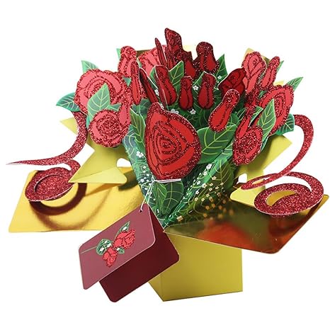 3d Rose Fleur Pop Up Carte Bouquet Creux Carte De Voeux Diy