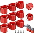 3-in-1 Battery Tool Storage Holders, Compatible with Milwaukee M12, Makita, Bosch 12V Batteries, 3-Piece Set