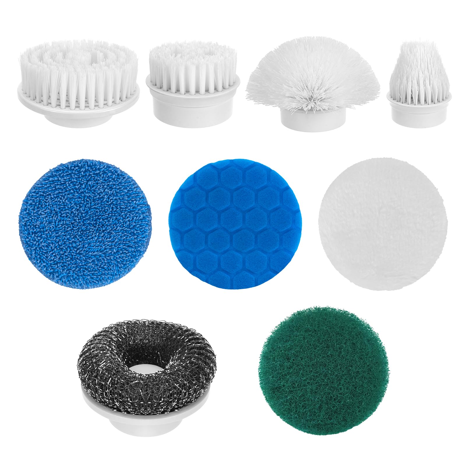 Maypott 9-in-1 Electric Spin Scrubber Replaceable Brush Heads Set, Universal for Vast Majority Brands, Spin Brush Heads for Shower, Kitchen or Floor Cleaning Tools(Electric Scrubber Is Not Included)