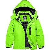 GEMYSE Boy's Waterproof Ski Snow Jacket Hooded Fleece Lined Windproof Winter Jacket