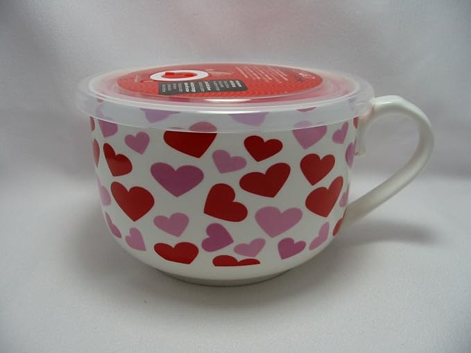 Corazones rojos Ciroa microwaveme cuenco de porcelana ...