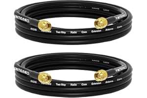 YOTENKO RG58 Coax Cable SMA Male to SMA Male Cable 10FT 2-Pack, SMA Male Adapter Extension Antenna Cable, 50 ohm Coax Low Los