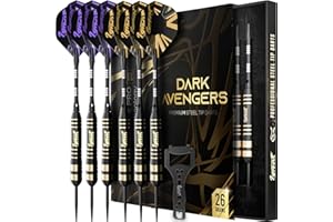 IgnatGames Premium Steel Tip Darts – 3/6/12 Pack Brass Barrels with Aluminum Shafts, 16 GlideXPro Flight Set, Tool Kit & Giftable Case