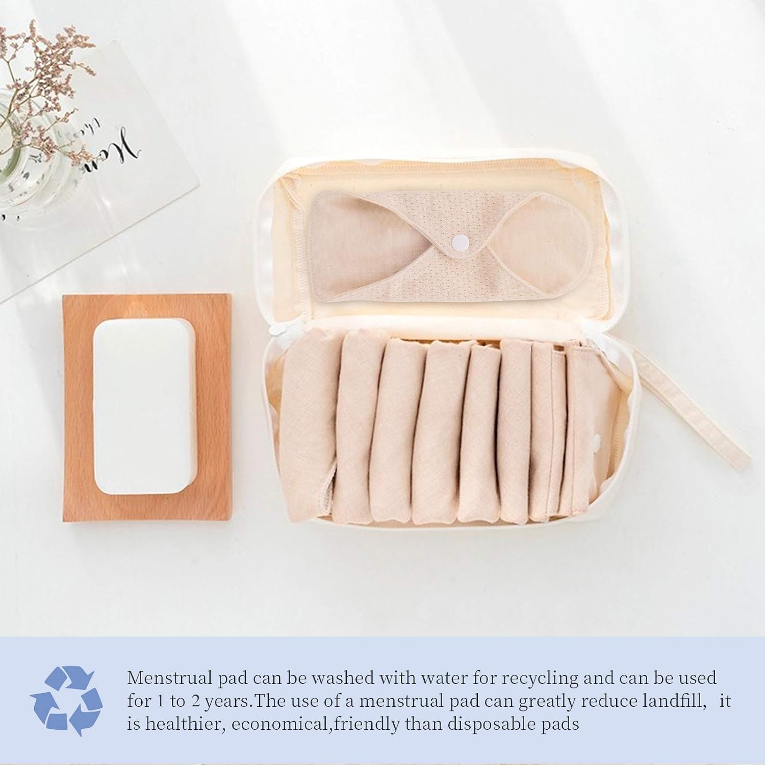 Washable Sanitary Pads Set, Reusable Sanitary Napkin, Menstrual Panty Pads for Girls/Women, Leak-Proof, Washable, Soft - Image 5
