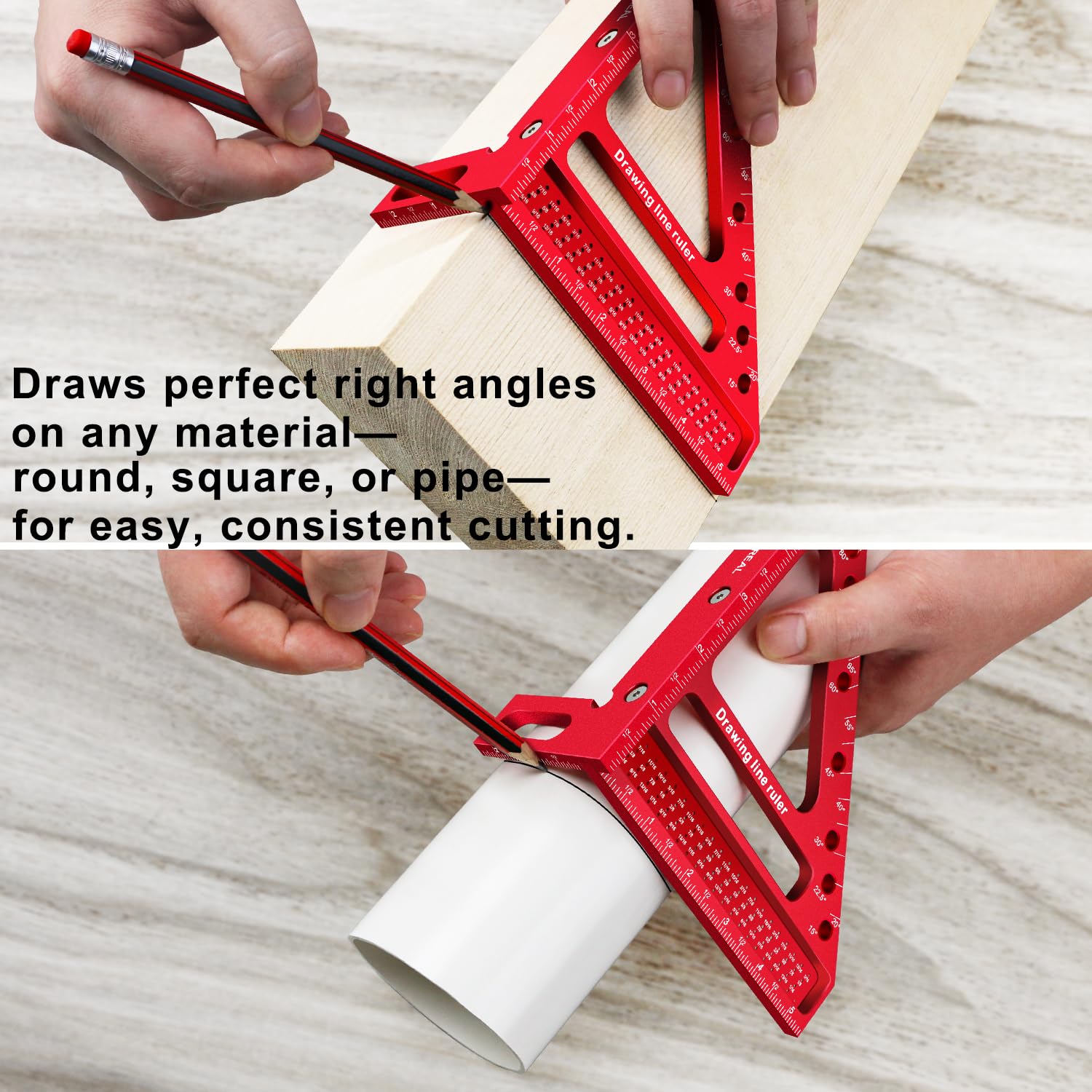 Mua Large Carpenter Square 6.5''x5.79''Protractor Ruler with 3D Multi ...