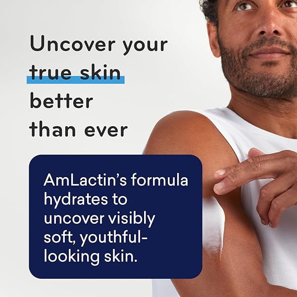 AMLACTIN INTENSIVE HEALING BODY LOTION FOR DRY SKIN, 7.9 OZ PUMP BOTTLE, 2-IN-1 EXFOLIATOR AND MOISTURIZER WITH CERAMIDES AND 15% LACTIC ACID FOR 24-HOUR RELIEF FROM DRY SKIN (PACKAGING MAY VARY)