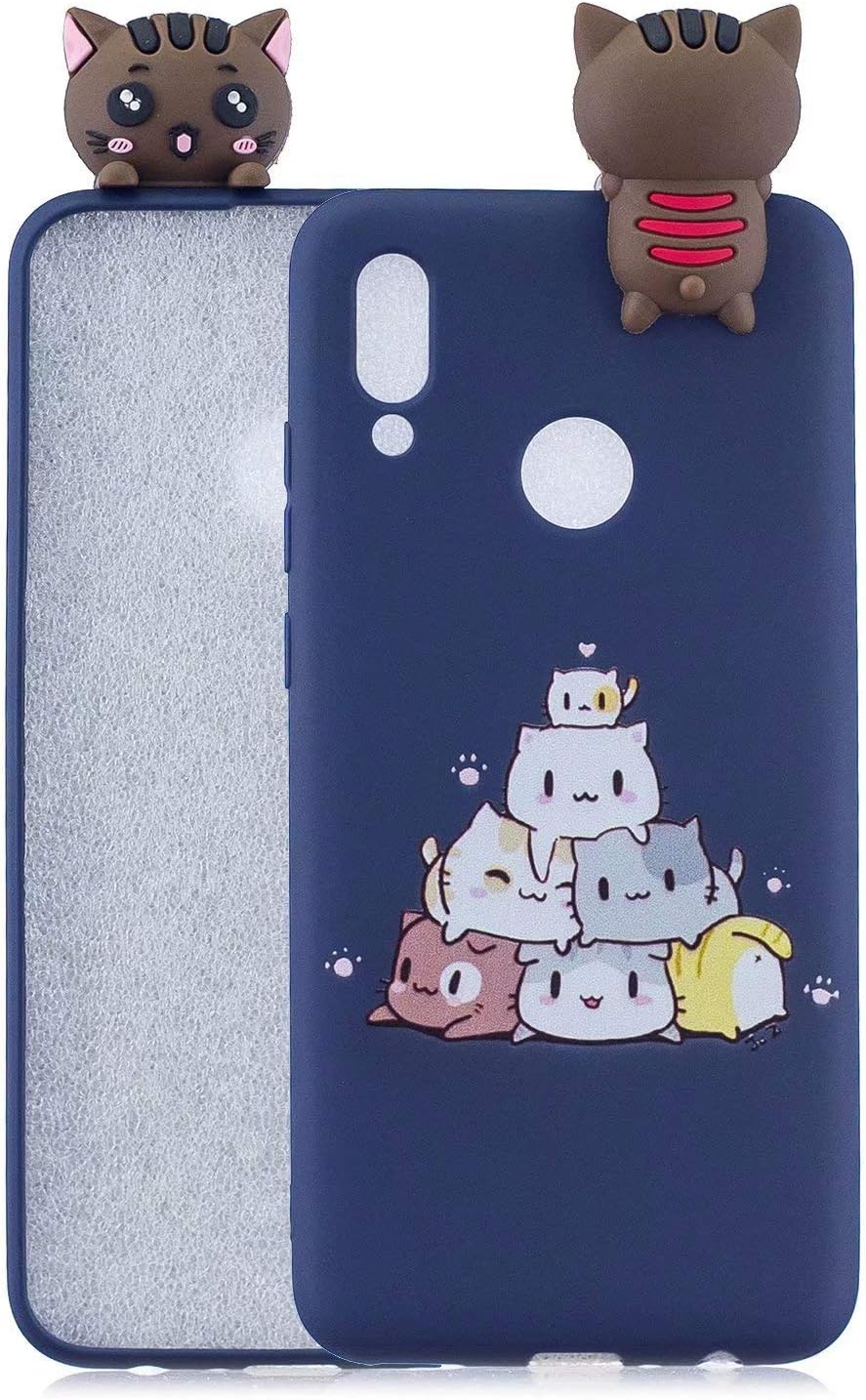 Honor 10 Lite/P Smart 2019 Case, Anya 3D Cute Cartoon Kawaii Animal Series Soft Silicone Gel Back Cover TPU Case for Huawei Honor 10 Lite - Stacked Cat