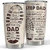 SANDJEST Step Dad Gifts Tumbler 20oz Coffee Travel Mug Cup Gift for Bonus Dad Stepfather Stepdad Gift from Step Daughter Son