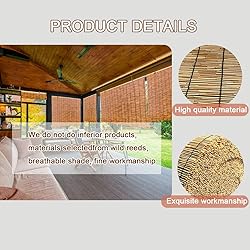 Bamboo Shades for Patio,Retro Bamboo Blinds,Outdoor