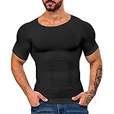Gleefeat Mens Compression Shirt Body Shaper Slimming Undershirt Gynecomastia Abdomen Tummy Control Shapewear Tank Top Vest