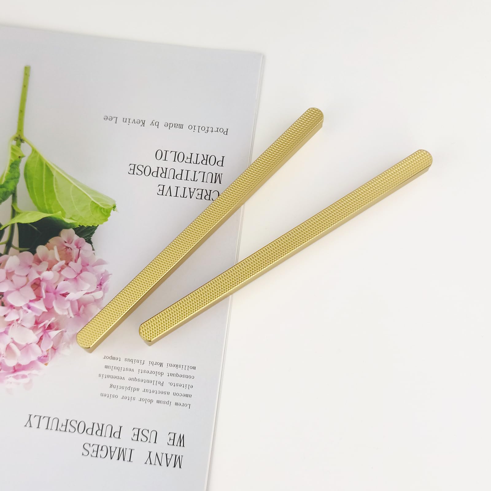 Pexintek 6 Pack Gold Modern Cabinet Handles 160mm(6.3 Inchs) Hole Centers Kitchen Bathroom bedrooms Study Furniture Door Vintage Pulls with Screws for Cupboards Drawer Wardrobe Dresser (Golden)