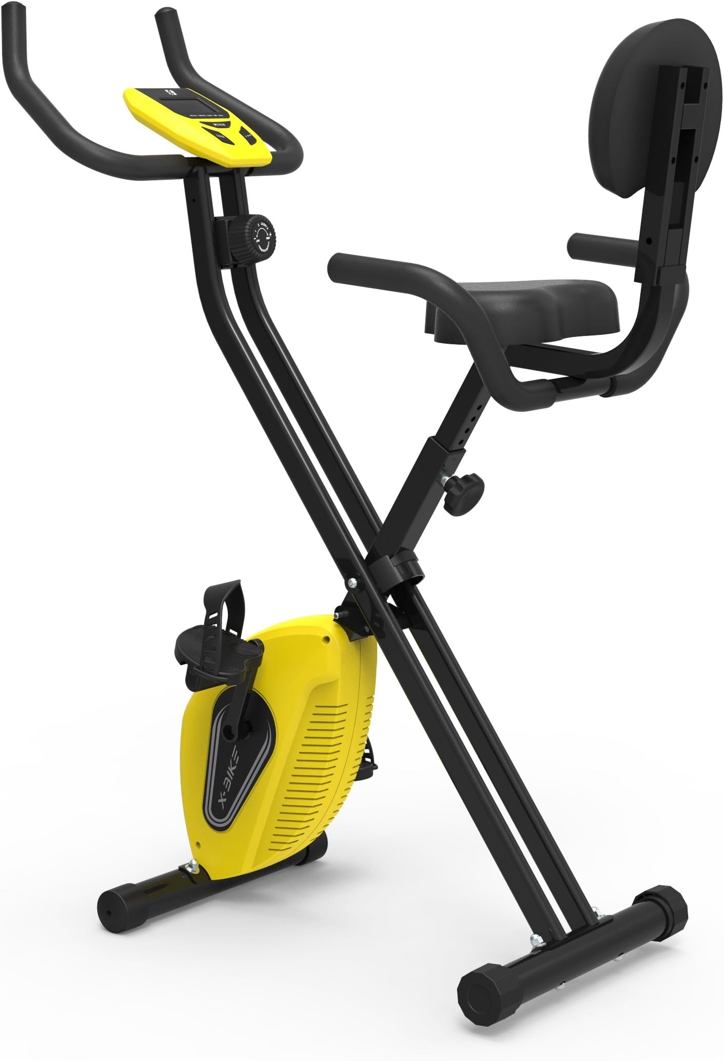 Fit4home X892 Fitness Magnetic Folding Recumbent Exercise Bike with Adjustable Resistance for Home Use (Bumblebee)