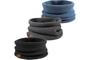 Peecabe Baby Boys Knitted Scarves Warm Toddler Girl Infinity Scarf Kids Soft Chunky Neck Warmer for Fall Winter