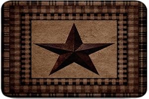 Feelyou Western Texas Star Print Bathroom Rugs Wild Western Cowboy Bath Mats Microfiber Rodeo Cowboy Style Bathroom Accessori