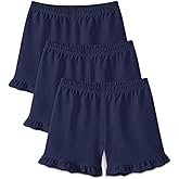 BOOPH 3 Pack Girls Shorts Casual Ruffle Bike Shorts Athletic Dance Cartwheel Under Dress Clothes for Kids