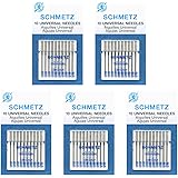 50 Schmetz Universal Sewing Machine Needles -  Assorted Sizes - Box of 5 Cards