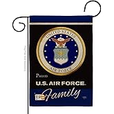 Air Force Proudly Family Burlap Garden Flag - Armed Forces USAF United State American Military Veteran Retire Official - House Decoration Banner Yard Gift Double-Sided Made in USA 13 X 18.5