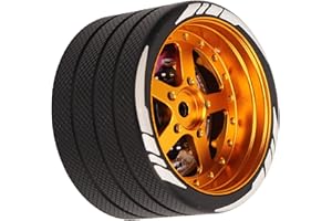 SPYMINNPOO RC Transmitter Steering Wheel, Aluminum Alloy One Handed Control Adapter Compatible with Flysky NB4 Remote Control (Gold)