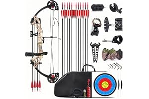 Lanneret Compound Bow and Archery Sets - Right Hand Archery Compound Bows 15-29 lbs Draw Weight Adjustable for Youth and Beginners，Hunting Bow Kit for Beginner