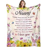 Nanny Gifts Blanket for Women, Soft Flannel Nannys Blanket, Nanny Gifts for Women, Cozy and Warm Throw Blanket for Birthdays Gifts for Christmas Thanksgiving 50x60in
