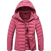 ALPIXIS Women's Quilted Down Coat | Lightweight, Windproof, Waterproof, Detachable Hood, Warm for Winter Travel
