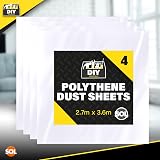 SOL 4 Pack Dust Sheets 3.6m x 2.7m Large Clear Plastic Sheets view 9
