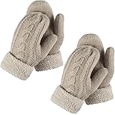 CZBRO Women's Winter Gloves, Winter Warm Mittens Thick Knitted Gloves Mittens Warm Soft Lining Cold Weather Accessories Gifts