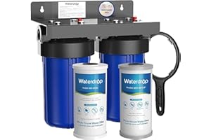 Waterdrop Whole House Water Filter System, Reduce Iron & Manganese, with Carbon and Sediment Filters, 5-Stage Filtration, Red