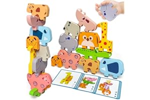 Maaacute Montessori Toys for 1 2 3 Year Old Boys Girls, Toddler Toys Age 2-4, 10 Pack Wooden Animal Blocks Sorting & Stacking Education Toddler Puzzles Toy,1 2 3 Year Old Girl Boy Birthday Gifts