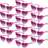 Flutesan 16 Pairs Valentines Heart Shaped Sunglasses Retro Cat Eye Shaped Sunglasses Vintage Love Heart Glasses for Women