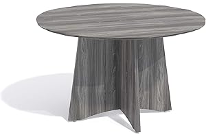 Mayline MNCR48LGS Medina Laminate Conference Table 48 dia. x 29 1/2h Gray Steel