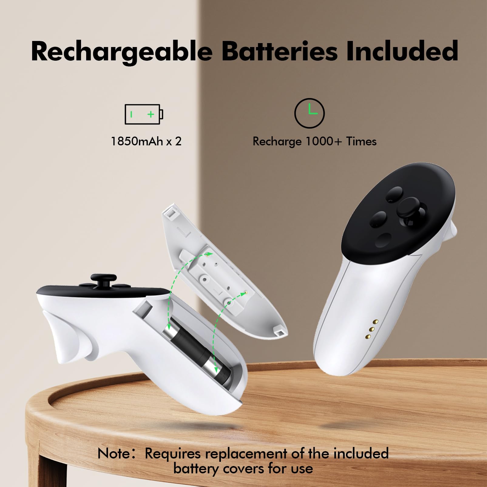 Charging Dock Compatible with Meta Oculus Quest 3/3S, VR Headset Controller Accessories, Charging Station with Closable LED Indicator, Magnetic Charging, Fast Charging, 2 Rechargeable 1850mA Batteries