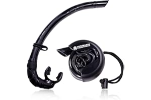 Kraken Aquatics Freediving Snorkel - Flexible Roll Up Snorkel with Compact Storage Case - Scuba Gear for Scuba Diving, Freediving, Spearfishing & Snorkeling - Collapsible Silicone Folding Snorkel Tube