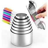 TILUCK Nesting Measuring Cups and Spoons Set, Stainless Steel with Soft Silicone Handle &ndash; Heavy Duty &amp; Dishwasher Safe for Measuring Dry/Liquid Ingredients, Ideal for Cooking &amp; Baking (14)