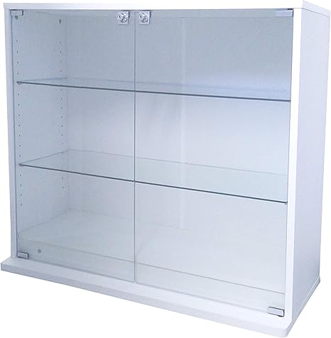 Amazon 鍵付 ワイド コレクションケース Dio ロータイプ 本体 別売の上置使用でハイタイプに変身可能 地球家具 コレクションラック ディオ ガラスケース 幅90cm 奥行28cm 高さ81cm タイプ 中型 ホワイト Led ミラー は別売です コレクションケース