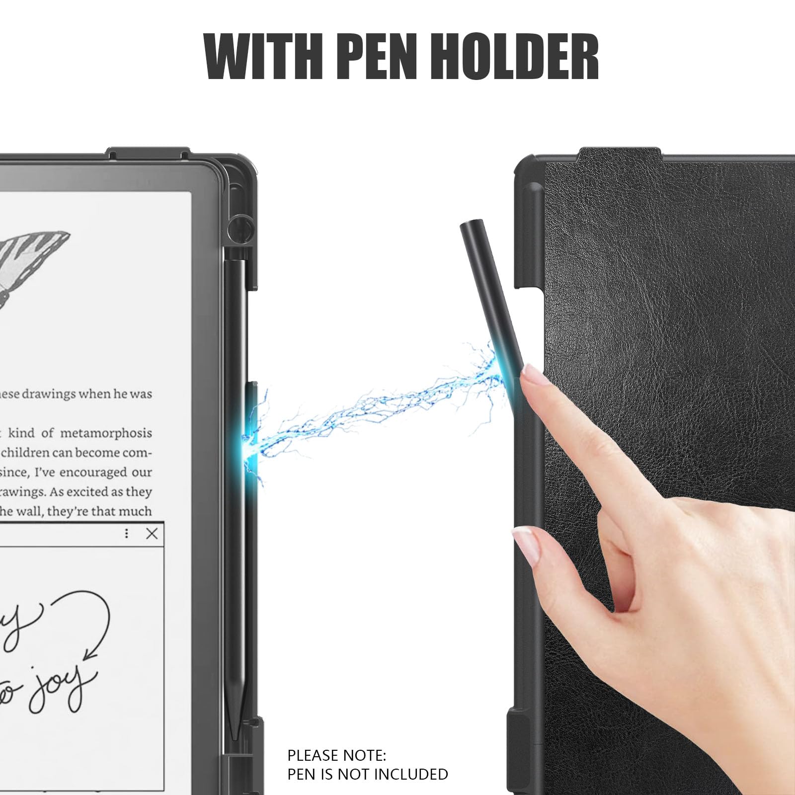 E NET-CASE Case for Kindle Scribe (2024/2022 Released) - Lightweight and Hard Back Shell Protective Book Folio Cover with Auto Sleep Wake for Kindle Scribe 10.2