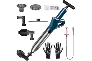 Csyibeielec Toilet Plunger - Plungers for Bathroom Heavy Duty, Powerful Toilet Snake for Unclogging Plunger with Real-Time Pressure Indicator Plungers for Washbasin, Floor, Kitchen Clogged