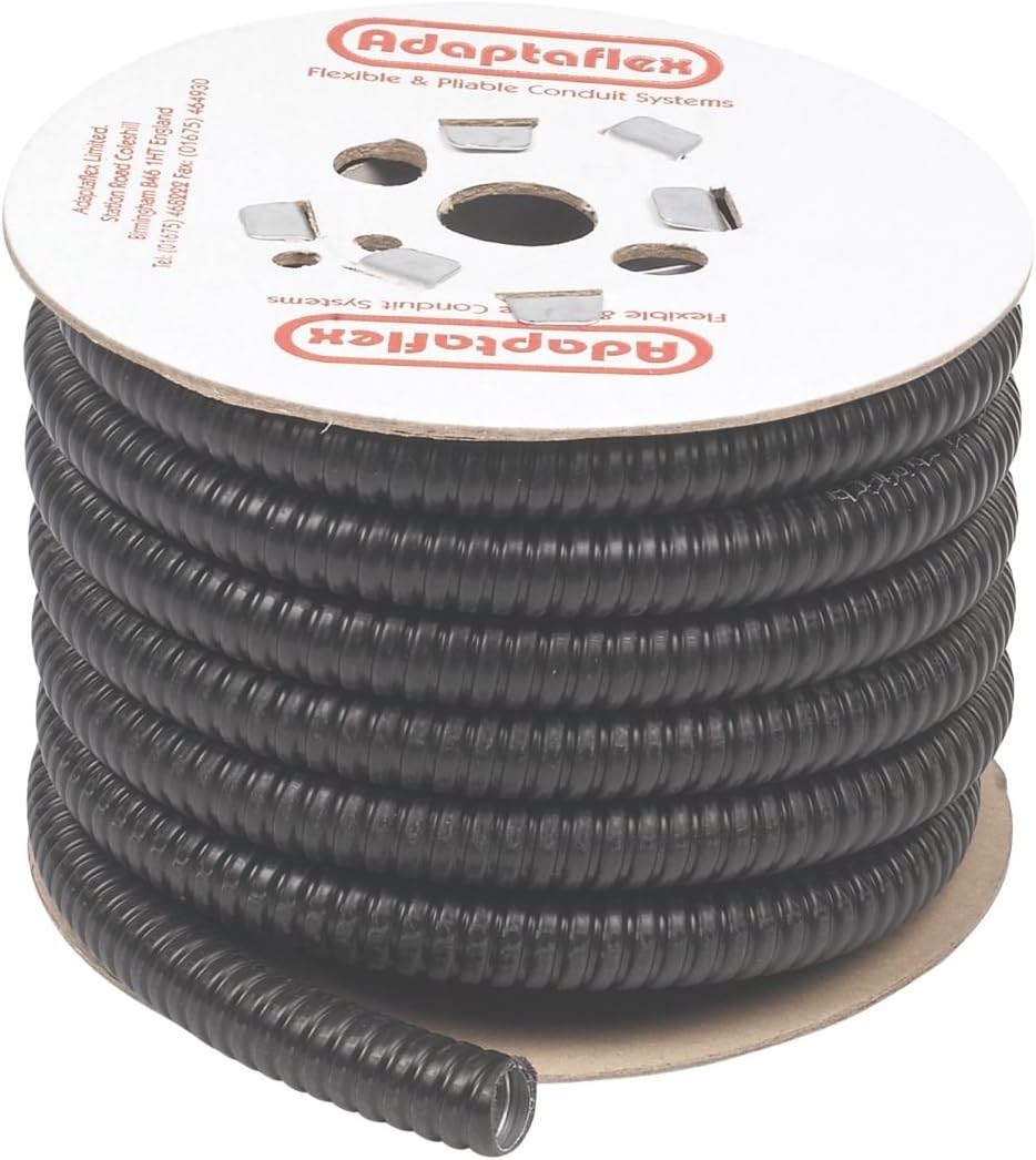 Adaptaflex Liquid Resistant Covered Steel Conduit 20mm x 10m Black